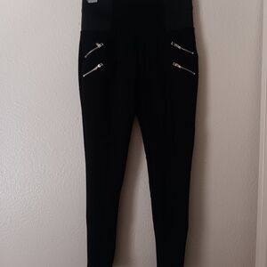 Forever 21 Black Pants with Silver Zippers